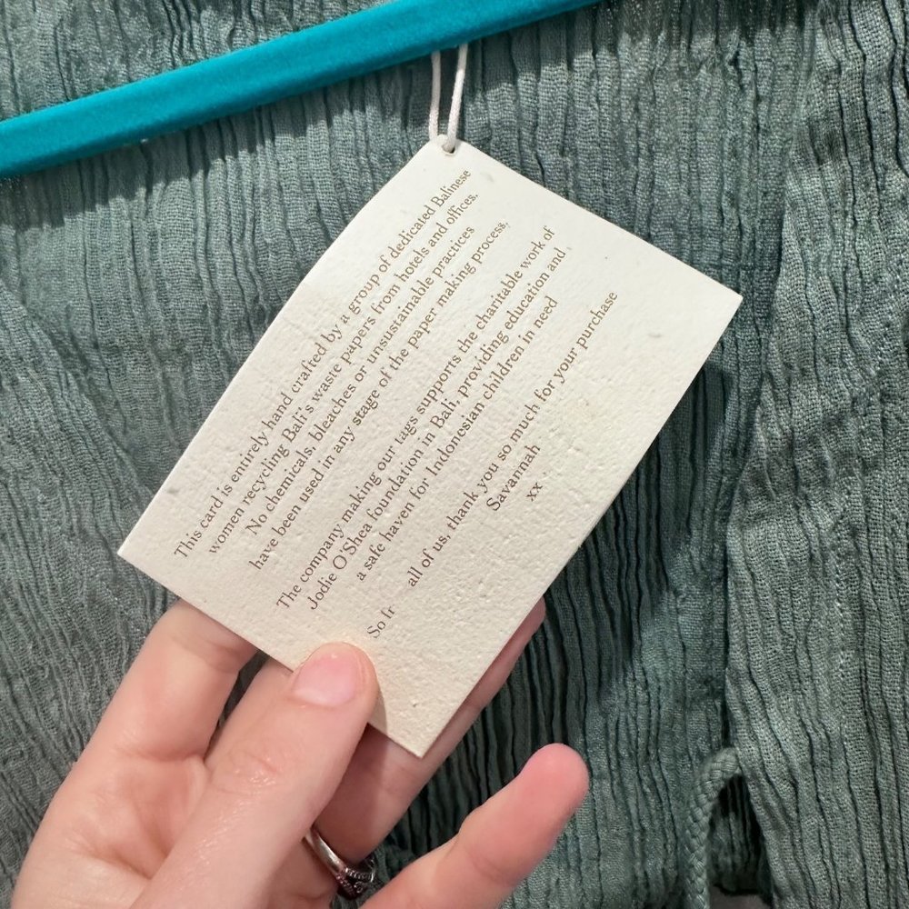 Savannah Morrow Net Sustain Adira Tie Front Crinkled Organic Cotton $248 Size S - Picture 5 of 8